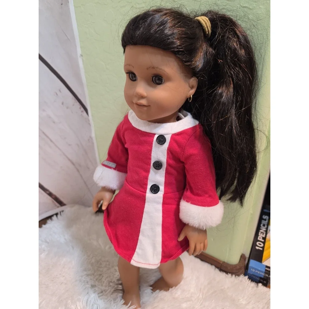 Lot of 2 American Girl Dolls 18 Inch Brunette Holiday Blonde Patriotic AS IS